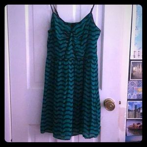 Forever 21 Green/Black Striped Sundress